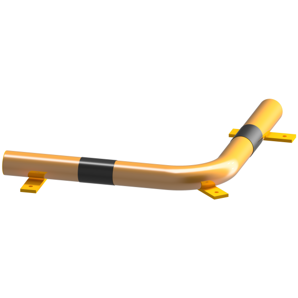 Corner-anti-nudge bar | round steel tube  76 mm | to be fixed by plugs